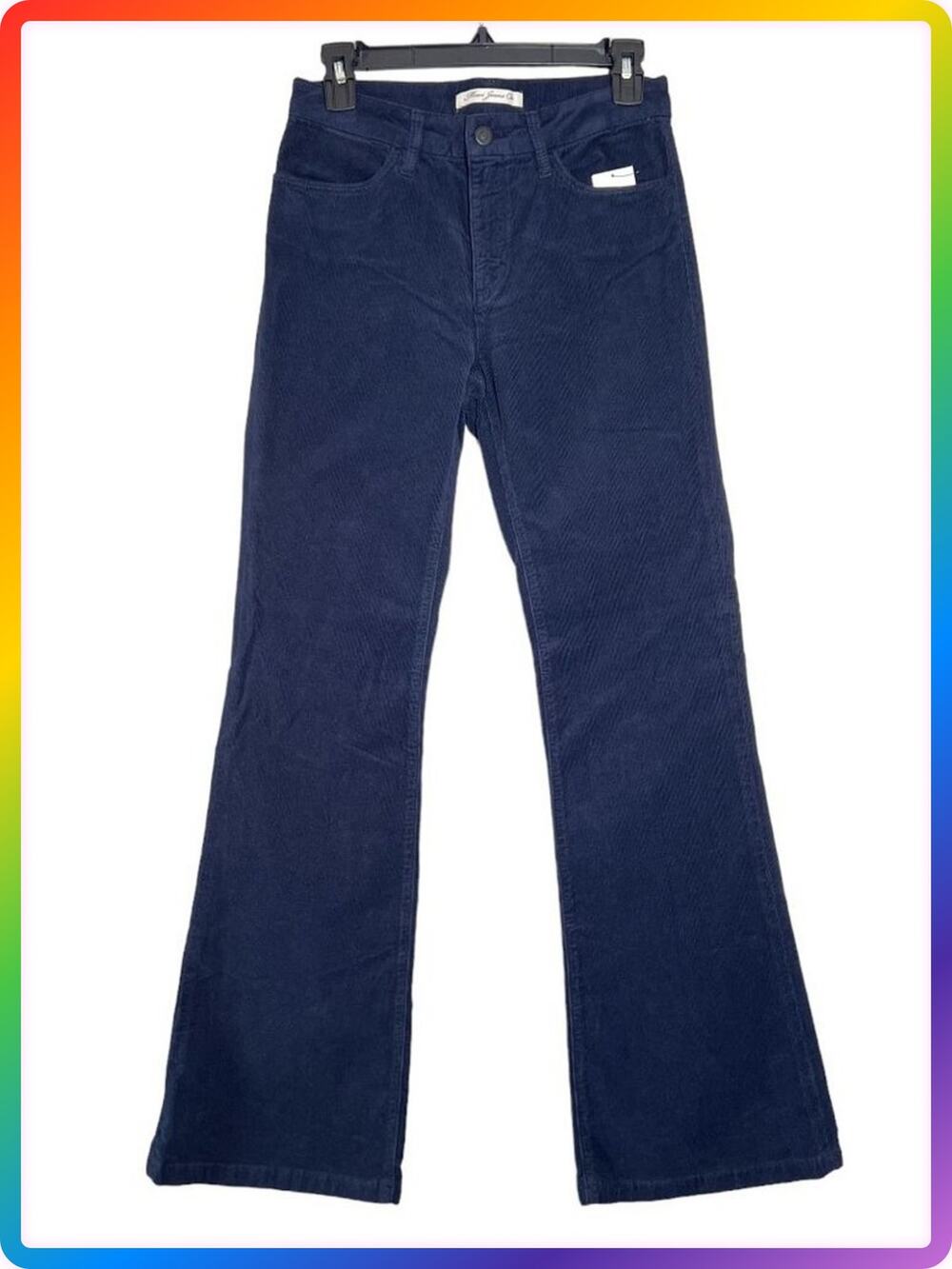 Mavi Sydney Flare Corduroy Pants SIZE 27x33 Navy High Rise Retro Wide Leg